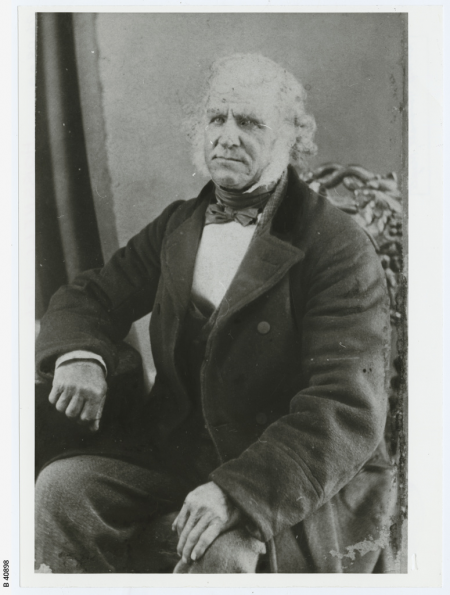 A black and white photo of John Horsnell