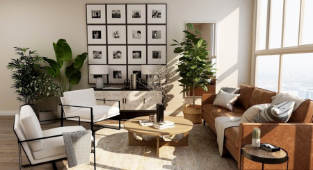 A lounge setting within a home.