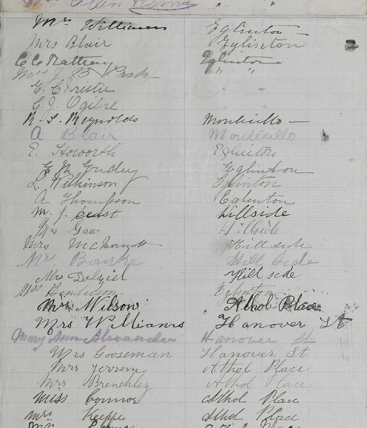1892 Women Suffrage Petition Roll - Sheet 399.