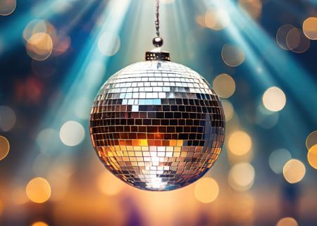 A glittering disco ball.