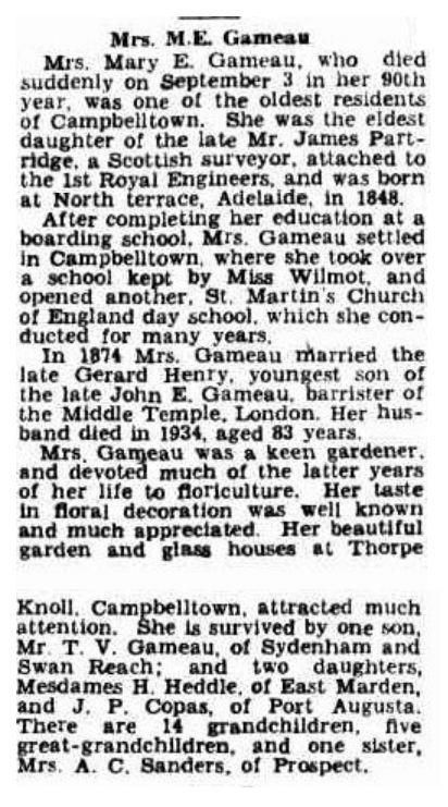Mary Gameau Obituary