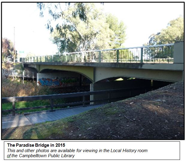 Paradise Bridge 2015 Photo of the current Paradise Bridge