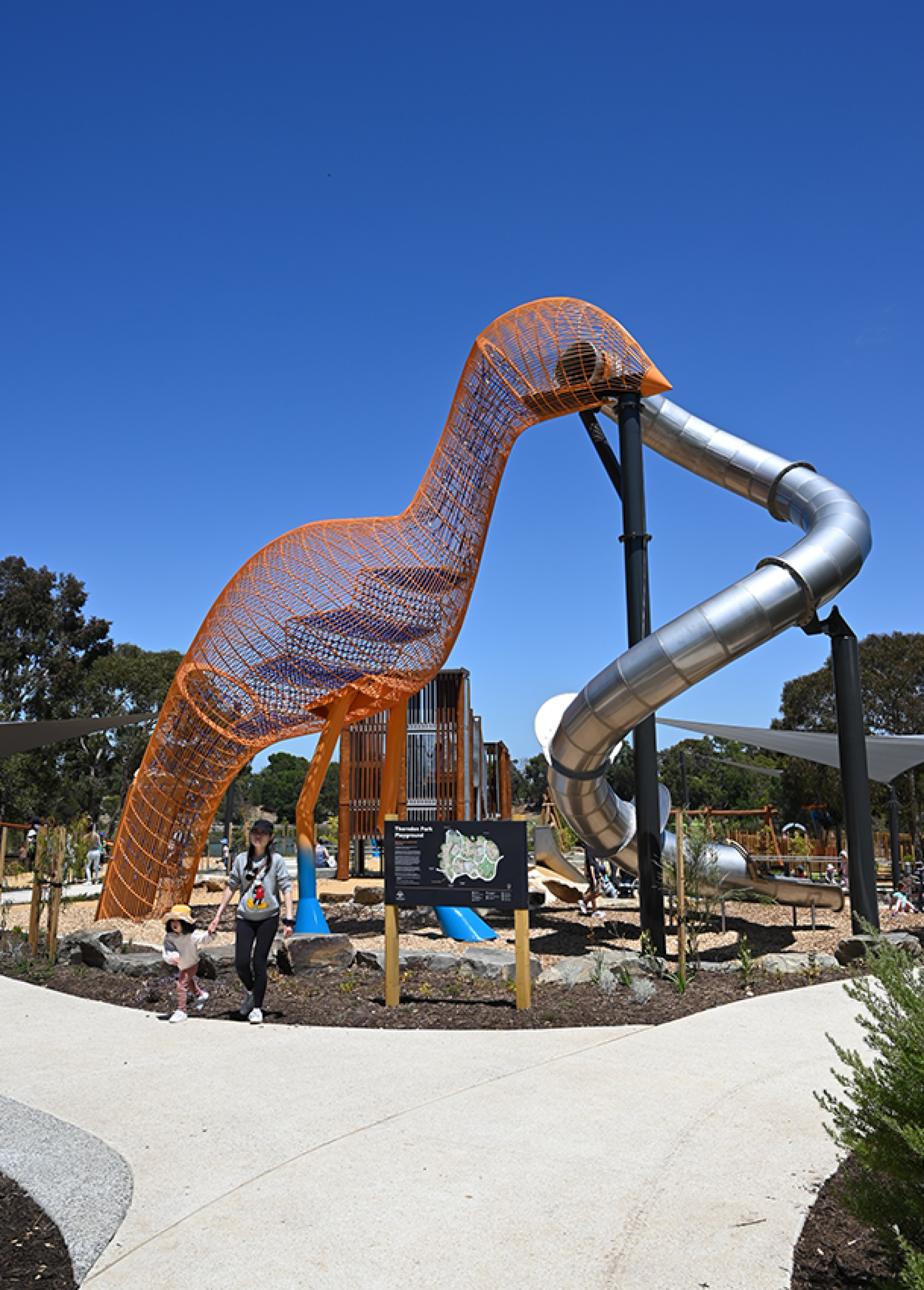 Giant Heron Bird Slide at Thorndon Park Playground.
