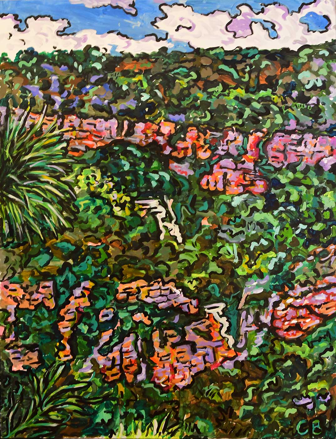 Artwork titled 'Second and Third Falls Morialta' by Chloe Bower.