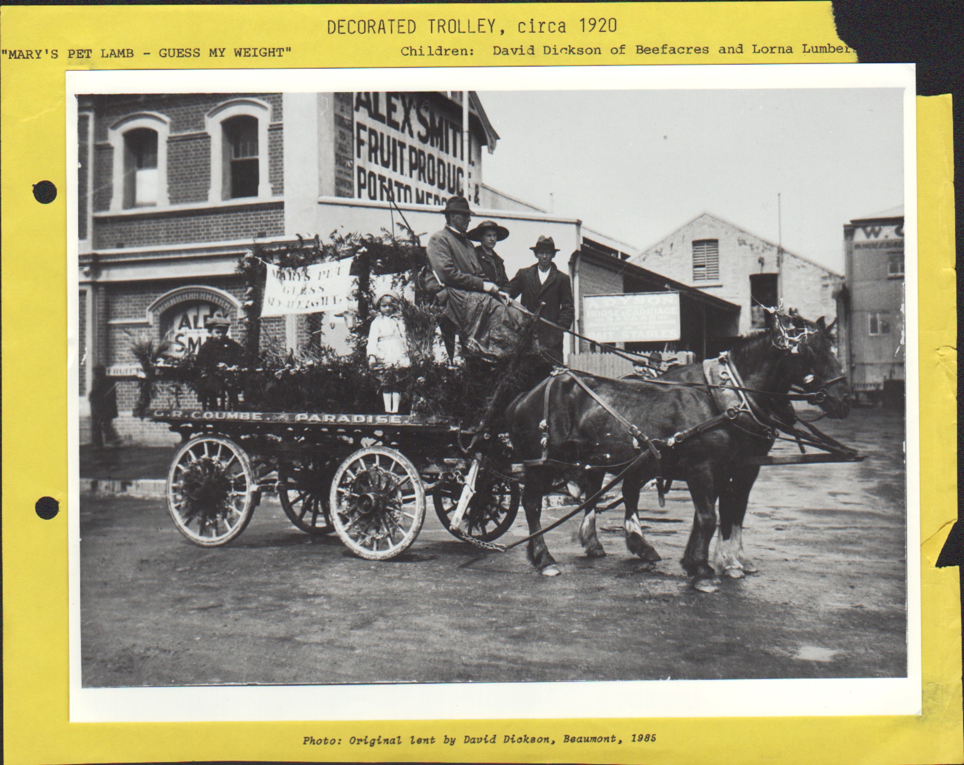 Decorated Trolley 1920 Decorated Trolley 1920