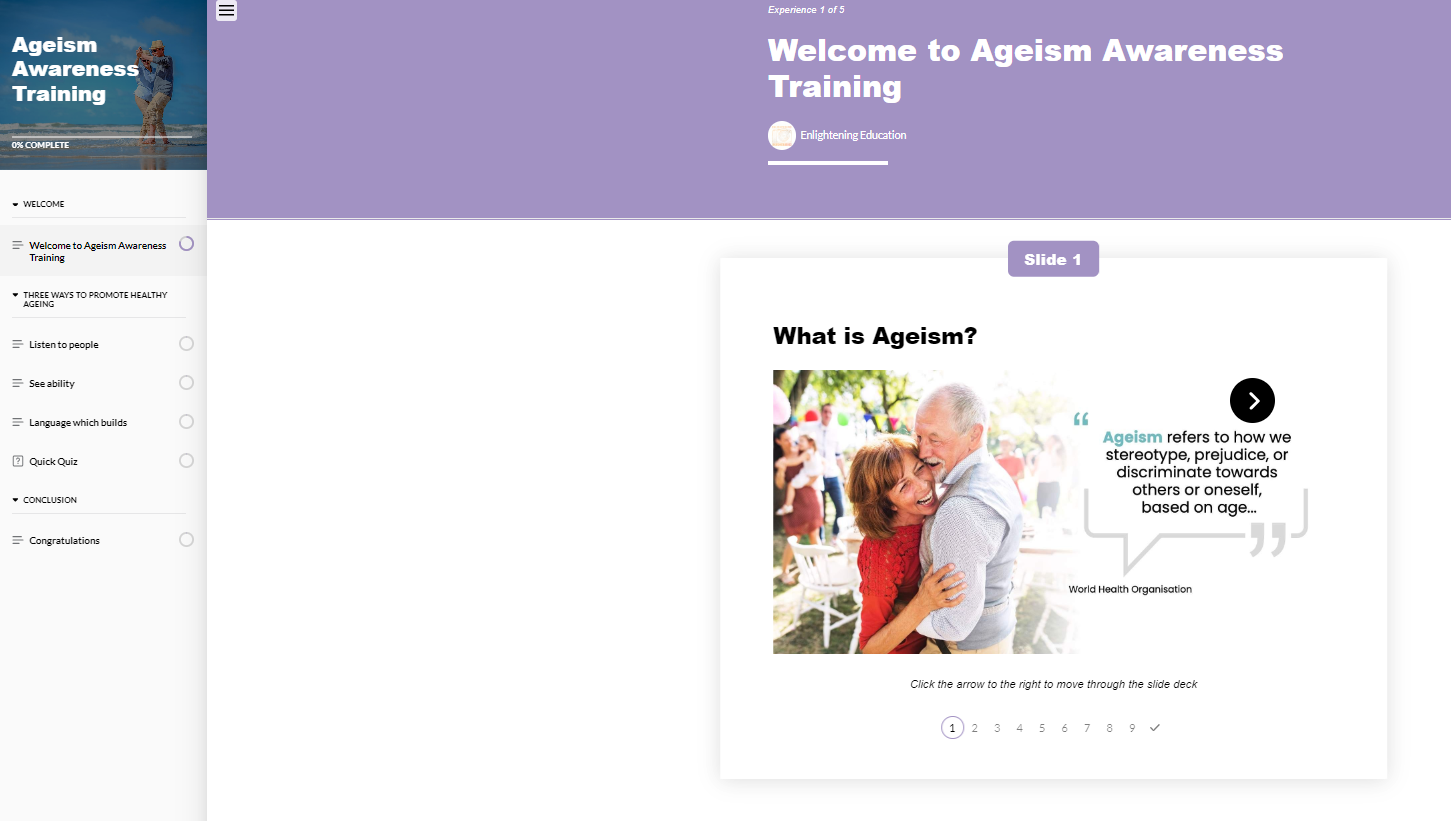 Ageism Awareness Training Screenshot