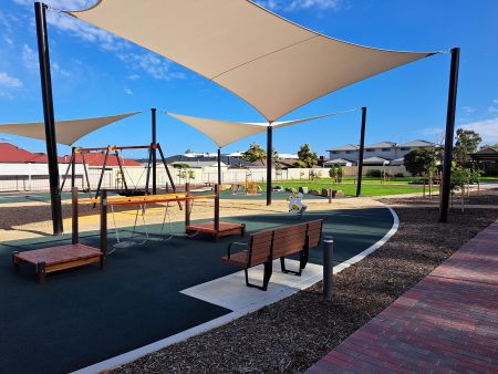 Playford Road Reserve bench and shaded play equipment